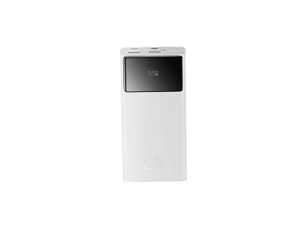 Powerbank - Baseus STAR-LORD, 30000mAh, 22.5W, Carga rápida y simultánea, Con pantalla LED, USB a Tipo C, Blanco