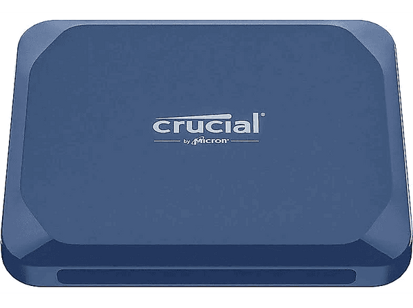 Disco duro SSD externo - Crucial X10 Portable SSD, 2 TB, Velocidad de lectura hasta 2100 MB/s, IP65, Azul
