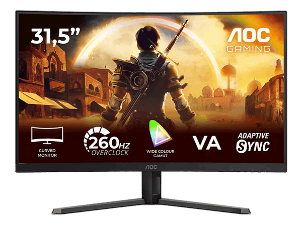 Monitor gaming - AOC C32G42ZE, 31.5" Full-HD, 260Hz, 0.3 ms MPRT, VA, Curvatura 1500R, G-menu, WLED, HDR10, Adaptive Sync, Negro