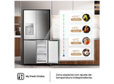 Frigorífico americano - Hisense RQ5P470SYID, Total No Frost, 178.5 cm, 483 l, Wi-Fi, Inverter, Inox