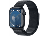 Apple Watch Series 9 (2023), GPS, 41 mm, Gesto de doble toque, Caja de aluminio medianoche, Correa Sport Loop medianoche
