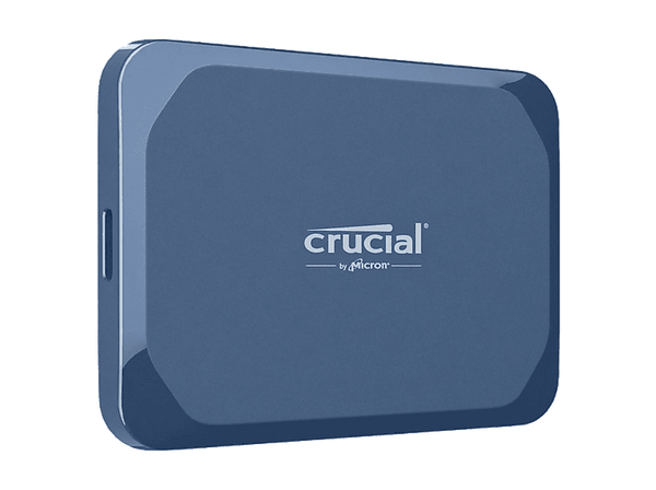 Disco duro SSD externo - Crucial X10 Portable SSD, 4 TB, Velocidad de lectura hasta 2100 MB/s, IP65, Azul