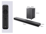 Barra de sonido - TCL S55HE, Bluetooth, Inalámbrico, 220W, 2.1 Canales, Dolby Atmos, 5 teclas táctiles, LED, Titanio Oscuro