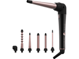 Rizador - Cecotec Surfcare MultiWaves Elite, 5 cabezales, Temperatura regulable, Codo de 90º, Guante térmico y estuche, Negro