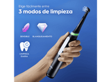 Cepillo eléctrico - Oral-B iO 3S Cepillo De Dientes, 3 Modos, Sensor de presión, 4 cabezales, Negro mate, Edición Navidad