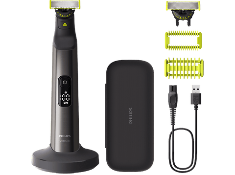 Barbero - Philips One Blade Pro QP6652/61, maquinilla de afeitar cara y cuerpo, cuchilla 360, uso en seco y mojado, 20 longitudes,  autonomía 120 min