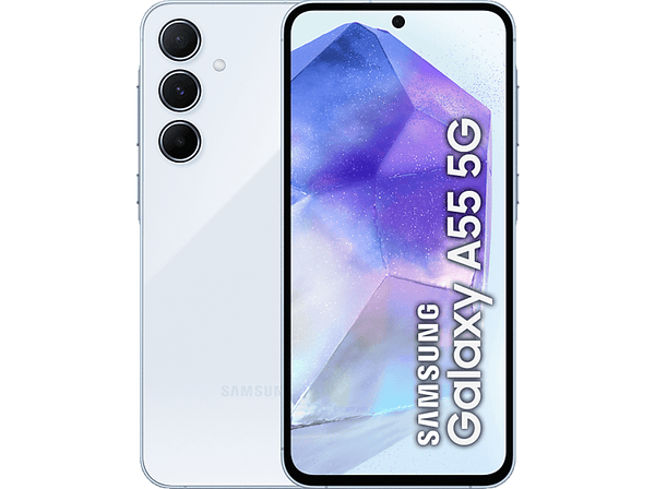 Móvil - Samsung Galaxy A55 5G, Light Blue, 256GB, 8GB RAM, 6.6 FHD+ Super AMOLED, Exynos 1480 Octa-Core, 5000 mAh, Android