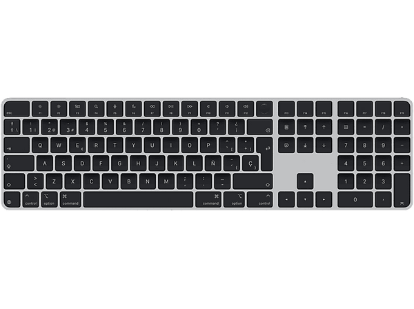 Apple Magic Keyboard, Con Touch ID y teclado numérico, Teclas Negras, Español, Bluetooth, Gris