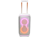 Altavoz de gran potencia - JBL PartyBox Stage 320, Portátil para fiestas, Asa telescópica y ruedas, BT, Resistente salpicaduras, Aut 18h, 240W, Blanco