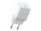 Cargador de pared - Baseus PALM, 20W, Kit con cable 60W y 100 cm, Carga ultrarrápida, Control de temperatura, Universal, Blanco