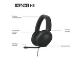 Auriculares gaming - Sony INZONE H3, Sonido espacial 360 para gaming, Micrófono Boom Flip-to-mute, PC/PS5, Ligeros 299g, Caja audio USB, G300, Negro