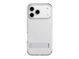 Funda móvil - CellularLine CLEAR STAND, Para iPhone 17 Pro, Esquinas reforzadas, Anti-amarilleo, Con soporte integrado, Antibacteriana, Transparente