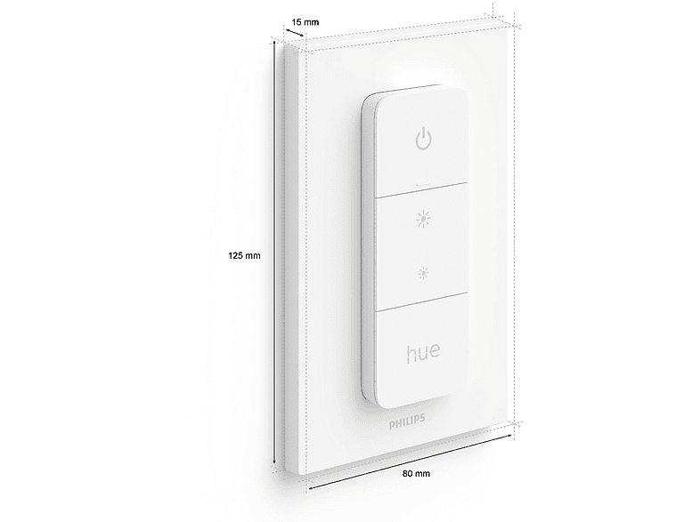 Regulador de luz - Philips Hue Hue Dimmer Switch, IP20, Pared, Blanco