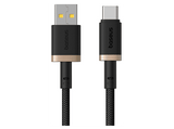 Cable USB - Baseus Dura, USB a USB-C, 100 cm, 60W, Carga rápida, Ultrarresistente, Negro y Dorado