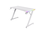 Mesa gaming - Trust GXT 709, Iluminación RGB, Portavasos, Blanco