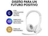 Auriculares - Logitech USB Headset H390, De diadema, Con cable, Para PC, Micrófono, Cancelación de ruido, Blanco
