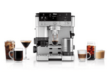 Cafetera express - Ninja Luxe Café Premier ES601EU, 9 bar, 1650W, 2 Tazas, Capacidad del depósito 2L, Capacidad de café en grano 250g, Plata
