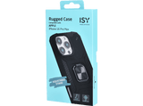 Funda - Isy ISC 6108, Compatible con iPhone 16 Pro Max, Resistente a Golpes, Soporte Plegable Integrado, Negro