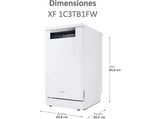 Lavavajillas - Haier I-Pro Shine Series 5 XF1C3TB1FW, 11 servicios, 8 programas, 45 cm, Motor Inverter, Wi-Fi, Blanco
