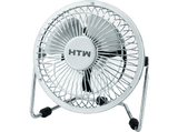 Mini ventilador - HTW TAF0404BN, USB, 3W, 1 velocidad, 4 aspas, 10 cm Diámetro, Plata