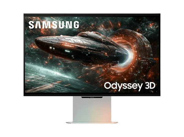 Monitor gaming - Samsung Odyssey 3D G90XF LS27FG904XUXEN, 27", UHD 4K, 165Hz, 1ms, 3D sin Gafas, IA 3D Video, Odyssey 3D Hub, Altura ajustable, Plata