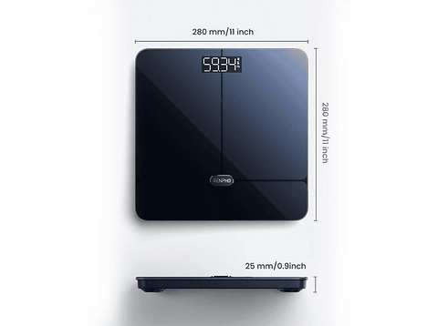 Báscula inteligente - Renpho Elis 2, Peso máximo 182 kg, 13 índices composición corporal, Azul