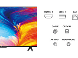 TV LED 43 - TCL 43P635, LCD, 4K HDR TV, Google TV, Control por voz, Wifi, Dolby Audio, HDR10, Negro