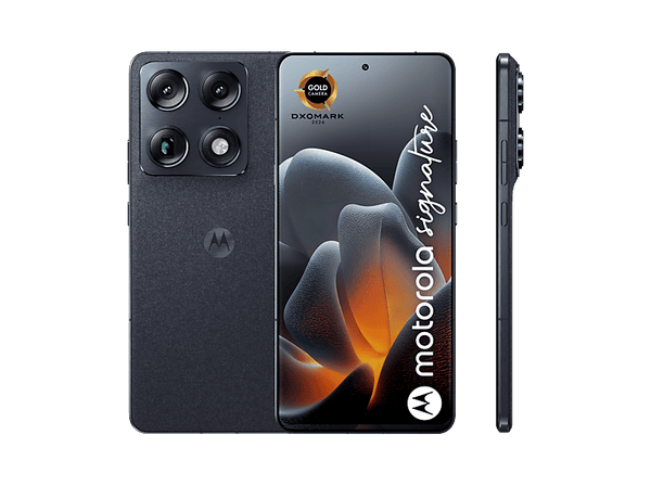 Móvil - motorola Signature, Carbon, 512 GB, 16 GB RAM, 6.78" AMOLED, Snapdragon® 8 Gen 5, 5200 mAh