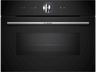 Horno compacto con microondas - Bosch CMG7761B1, Convencional, Limpieza Pirolítica y con agua, 45 l, Aire caliente 4D, Home Connect , 60 cm, Negro
