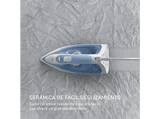 Plancha de vapor - Tefal Virtuo 30 FV2C41, 2000 W, 120 g/min, 0.24 l, Vapor vertical, Antigoteo, Antical,  Blanco / Azul