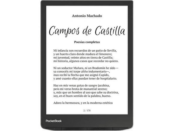 eBook - Pocketbook Inkpad 4, 7.8 " E-Ink Carta™ 1200, 32 GB, Audiolibro, SMARTlight, Wifi, IPX8, Bluetooth®, Negro