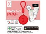 Localizador - CellularLine Tracy Tag Dual, para iOS, para Android, Rojo