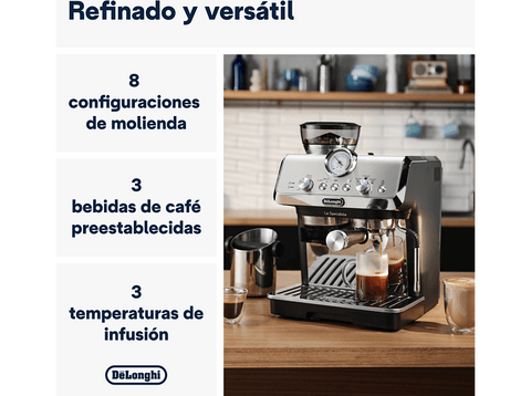 Cafetera express - De'Longhi La Specialista mini Arte EC9155.MB, 1400 W, 15 bar, Metalizado/Negro
