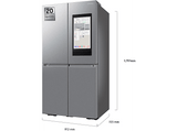 Frigorífico americano - Samsung RF65DG9H0ESREF, Triple Cooling, 183 cm, 636l, Dispensador de agua, Inox
