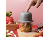 Mini picadora - Jata JEPC1207, 30W, Recipiente 430 ml, Diseño Inalámbrico, Gris
