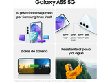 Móvil - Samsung Galaxy A55 5G, Light Blue, 128GB, 8GB RAM, 6.6 FHD+ Super AMOLED, Exynos 1480 Octa-Core, 5000 mAh, Android