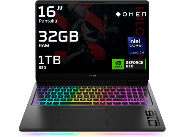 Portátil gaming - HP OMEN MAX 16-ah0041ns, 16" WQXGA, Intel® Core™ Ultra 9 275HX, 32 GB RAM, 1 TB SSD, GeForce RTX™ 5070 Ti, Sin sistema operativo