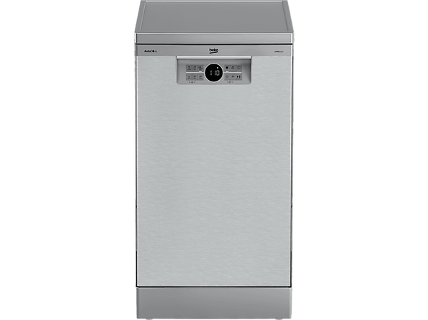 Lavavajillas - Beko BDFS26040XA, 10 Servicios, 6 Programas, 44.8 cm Ancho, Libre Instalación, Autodose, Pearl Inox