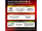 Aire acondicionado Split 1 x 1 - LG MIRROR12X, 3010 fg/h, Freeze Cleaning, ThinQ™, Antracita espejo