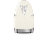 Hervidor de agua - Smeg KLF04CREU, 1.7 l, Retro, 2400 W, Con cable, Acero inoxidable, Rotación 360º, Crema