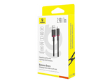 Cable USB - Baseus Dura, Lightning - USB, 100 cm, 2.4A, Carga rápida, Rojo y Negro