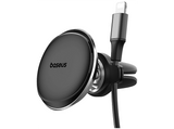 Soporte de móvil para coche - Baseus Magnetic Car Mount, Universal, Magnético ultrapotente, Para rejilla de ventilación, Rotación 360º, Negro