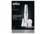 Depiladora facial  - Braun FaceSpa 810, Depilación y sistema de limpieza facial, Wet&Dry, Blanco/Plata