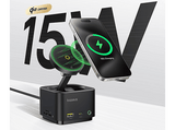 Docking Station - Baseus Serie MagPro II HUB 7 en 1, Con Carga Inalámbrica Magnética de 15W, Qi2, Pantalla dual 4k, Ultrarrápido 100W, Negro