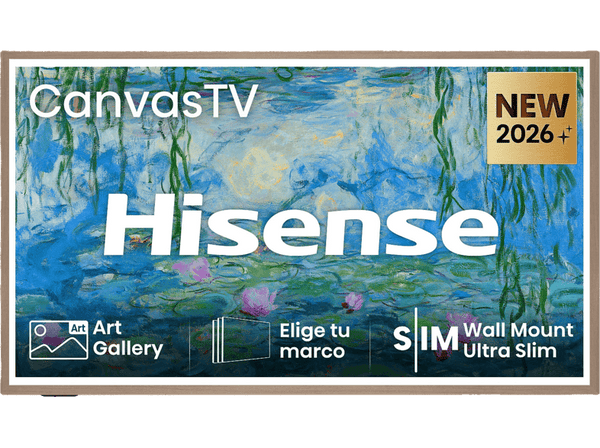 TV QLED 65" - Hisense 65S7S, UHD 4K, Canvas TV, Quad Core MT9618, Hi-Matte Display, UltraSlim, Modo Juego, Modo Arte, Anti reflejo, Gris carbón