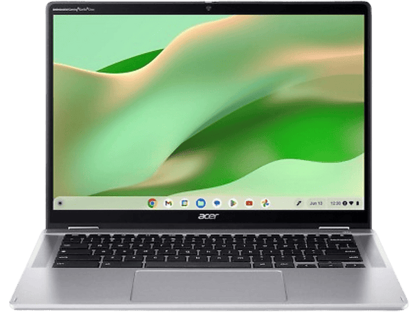 Portátil - Acer Chromebook Spin 314 CP314-2HN, 14" WUXGA, Intel® N100, 8GB RAM, 128GB eMMC, UHD Graphics, Google ChromeOS, Plata, Ratón incluido