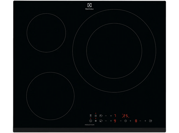 Placa de inducción - Electrolux LIL60336, 3 zonas, Zona grande 32 cm, Biselada, 60 cm, Negro