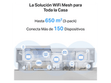 Sistema WiFi Mesh - Mercusys Halo H25BE (3-Pack), Wi-Fi 7, Para todo el hogar, x3 Puertos Gigabit, Hasta 650m², Tecnología MLO, +200 Dispositivos