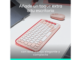 Pack Teclado + Ratón - Logitech Pop Icon, Inalámbrico, Bluetooth, Easy-Switch hasta 3 dispositivos, Teclas y botones personalizables, PC-Mac, Rosa