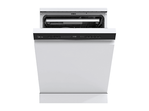 Lavavajillas - Midea MDWEF1433DW-WA, 14 Servicios, 6+3 Programas, 59.8 cm Ancho, WiFi, Auto Door Open, BLDC Motor, Blanco
